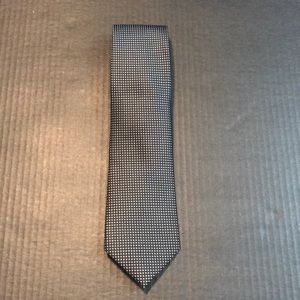 MENS SEANJOHN NECK TIE BLACK WITH WHITE DESIGN